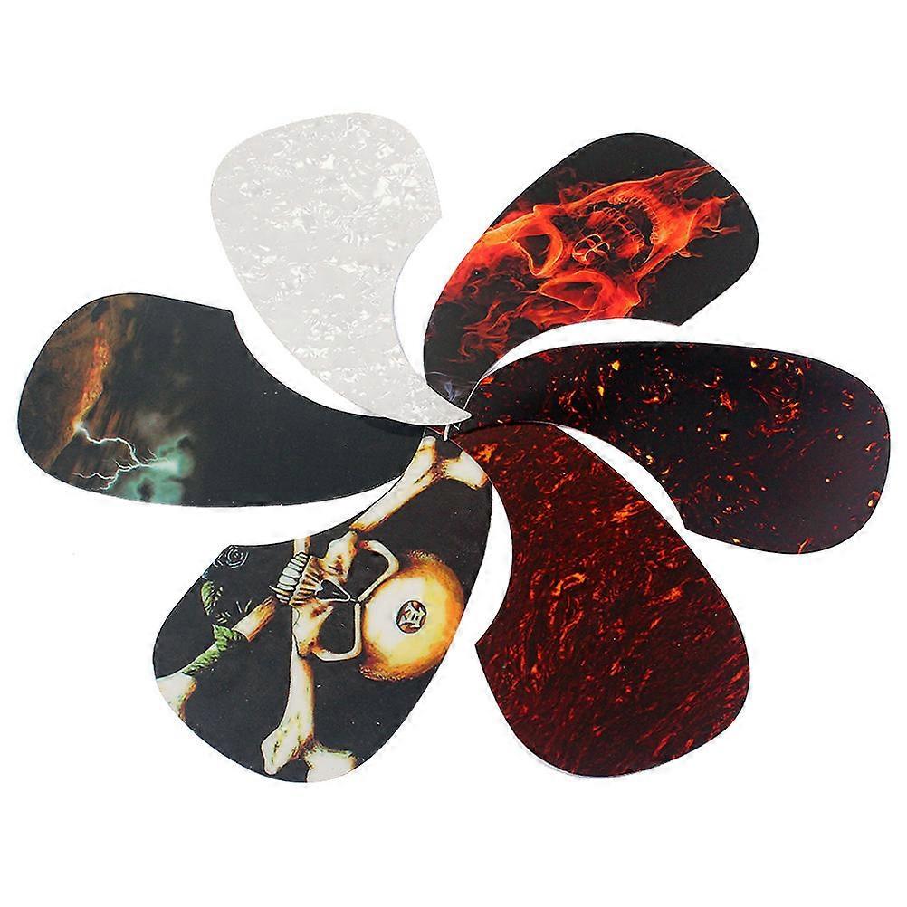 Folk Guitar Pickguard Universal Design Comma Shape Scratch Protection Multi Color 6Pcs
