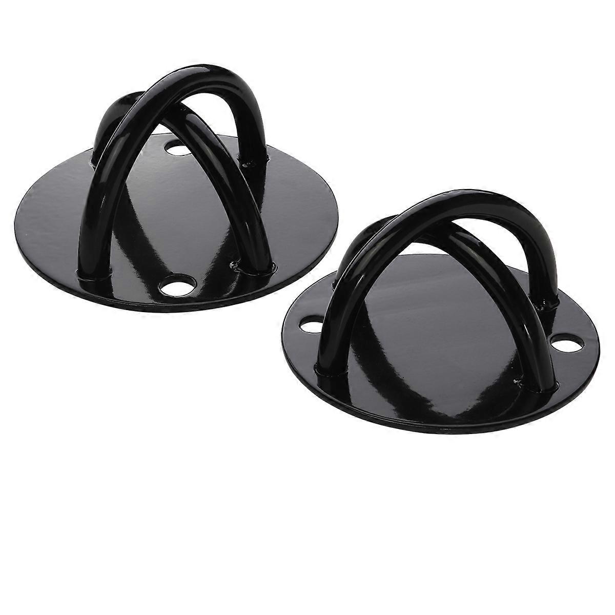 Wall Mount Workout Anchor Suspension Trainer System Black Indoor Workout Anchoring .7 Inch Diameter 2Pack