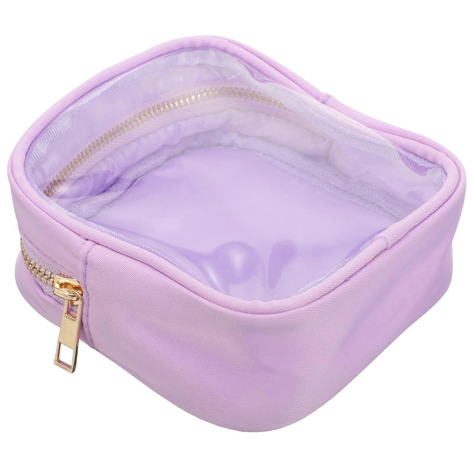 Cosmetics Travel Bag Violet Rectangular Shape For Business Trip Storage 1Set