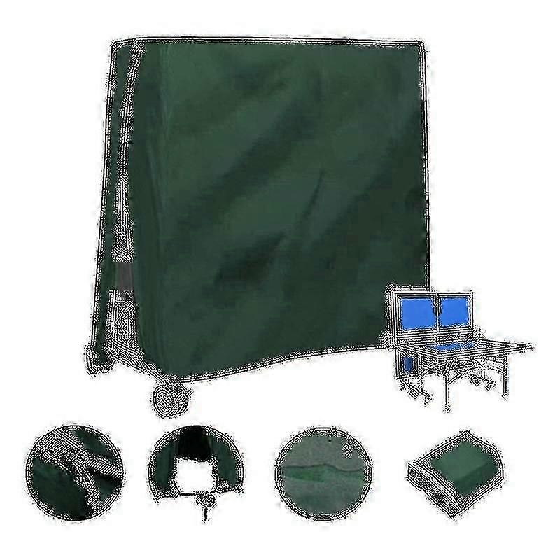 Cubierta impermeable de mesa de ping-pong al aire libre 165x70x185cm verde resistente a los rayos UV Protección resistente a la intemperie