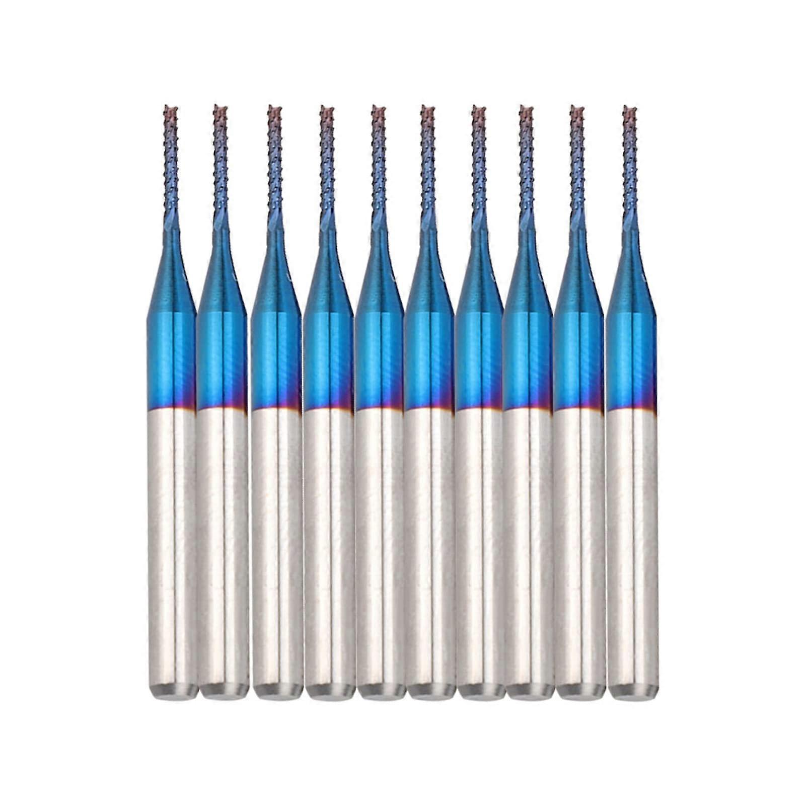 10 pieces spiral cutter, blue corn shank cutter, engraving bit for CNC circuit board machine engraving (1.0 mm)