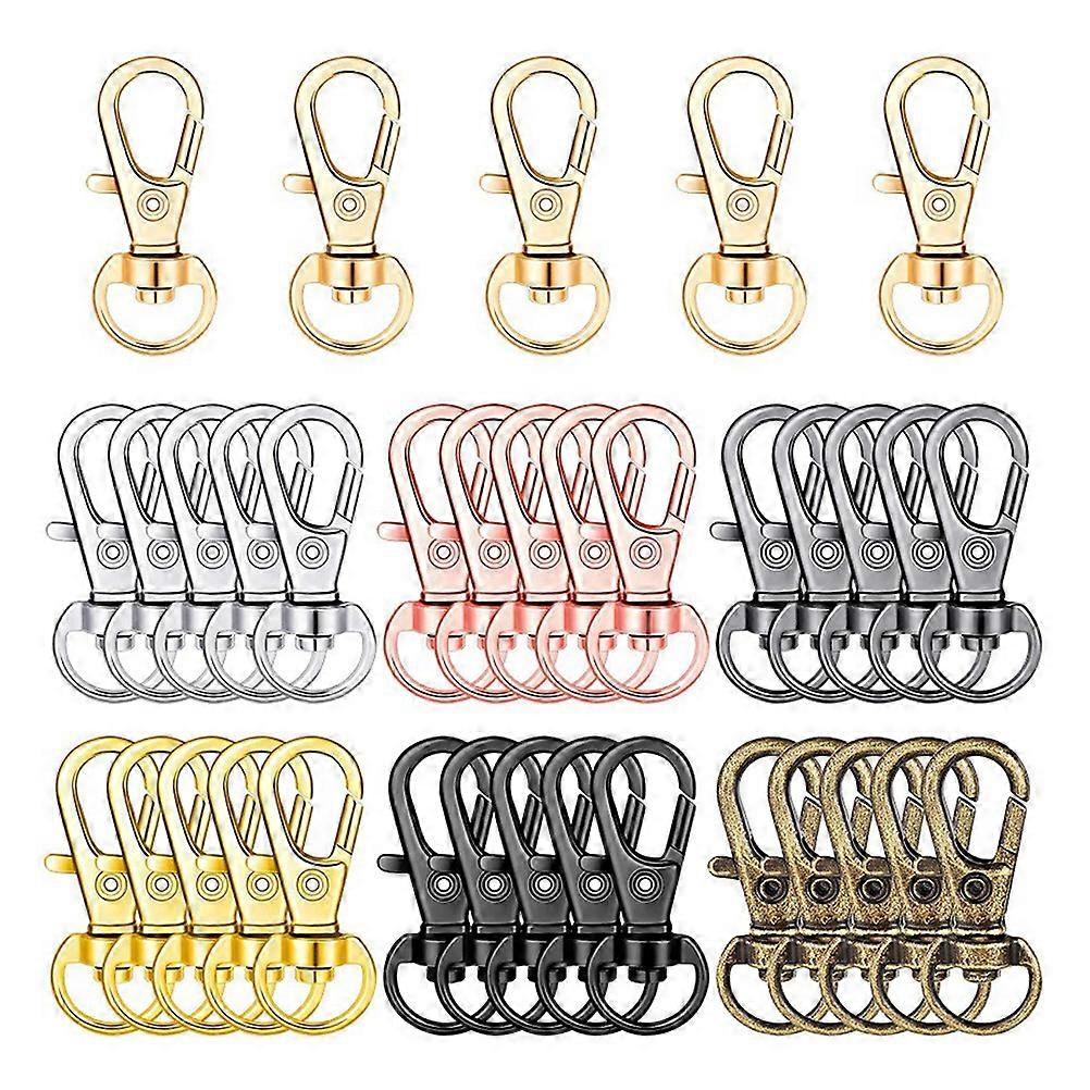 Zinc Alloy Swivel Keyrings Clasps For Diy Projects Handmade Crafts Assorted Color 35Pcs