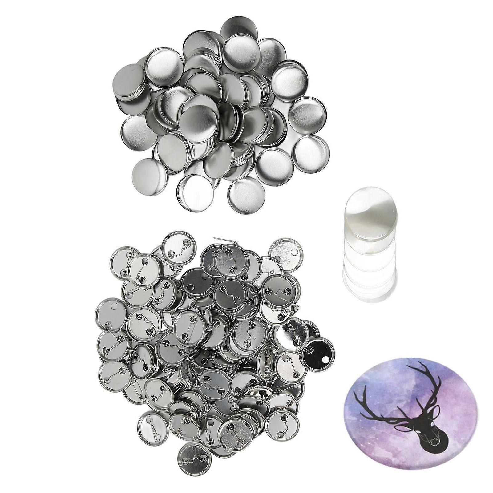100pcs Round Shape Blank Badges, Rustproof, Easy Printing, for Button Maker Machine, 32mm/1.3in