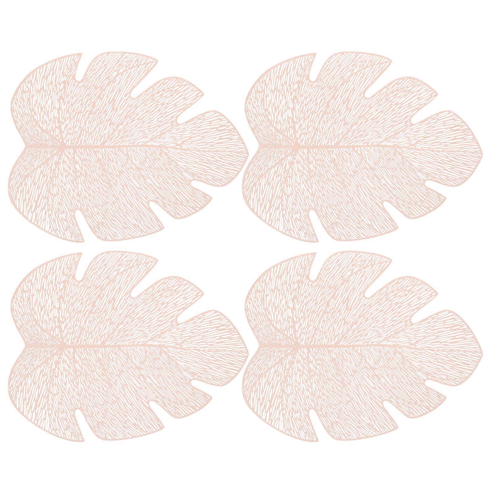 Mats For Table Heat Resistant For Hotels Leaf Shaped 4Pcs