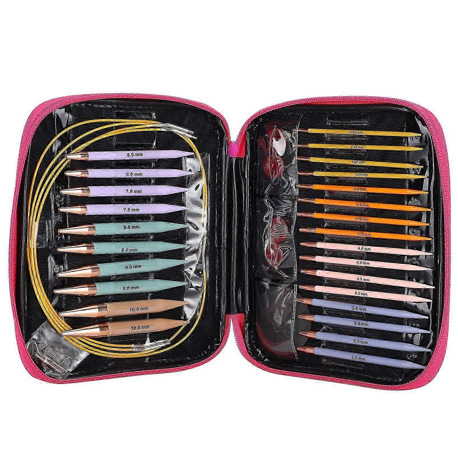 13 Pair Interchangeable Knitting Needles Set, Circular Knitting Needles with 2.75mm-10mm