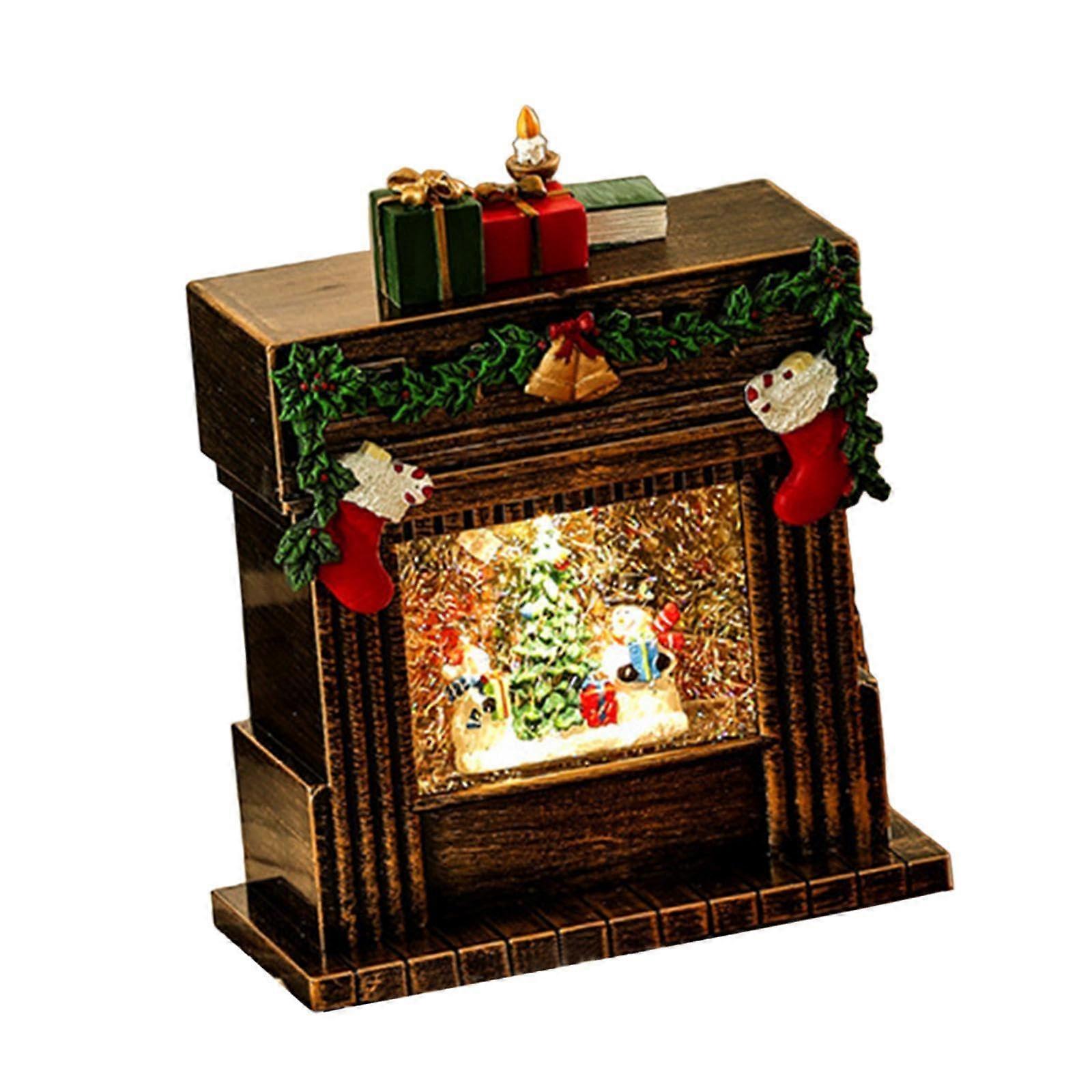 Snow Globe Lighted Christmas Decor With Music Box, Swirling Glitter Indoor Centerpiece, Golden Snowman