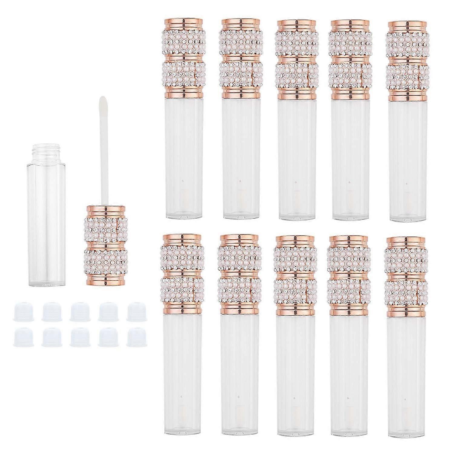 10 Pack Pearl Diamond Lip Gloss Wand Tubes, 5ml Empty Lip Gloss Containers