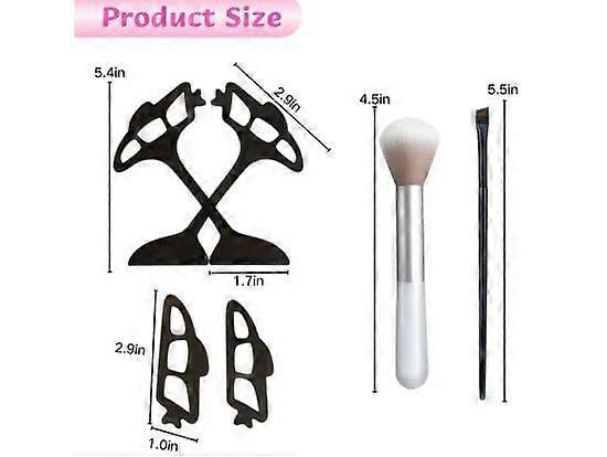 6Pcs Fish Eye Makeup Tool Kit Eyetour Eyeshadow & Winged Eyeliner Guide Set | Reusable Stencils, Brush & Eyeliner Pen for Quick Makeup