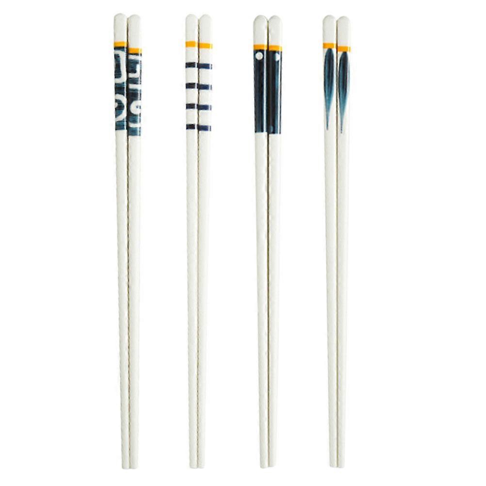 4 Pairs High Temperature Resistant Ceramic Chopsticks, Non Slip Polished Surface, Portable Tableware for Home, Restaurant, and Hotel Use