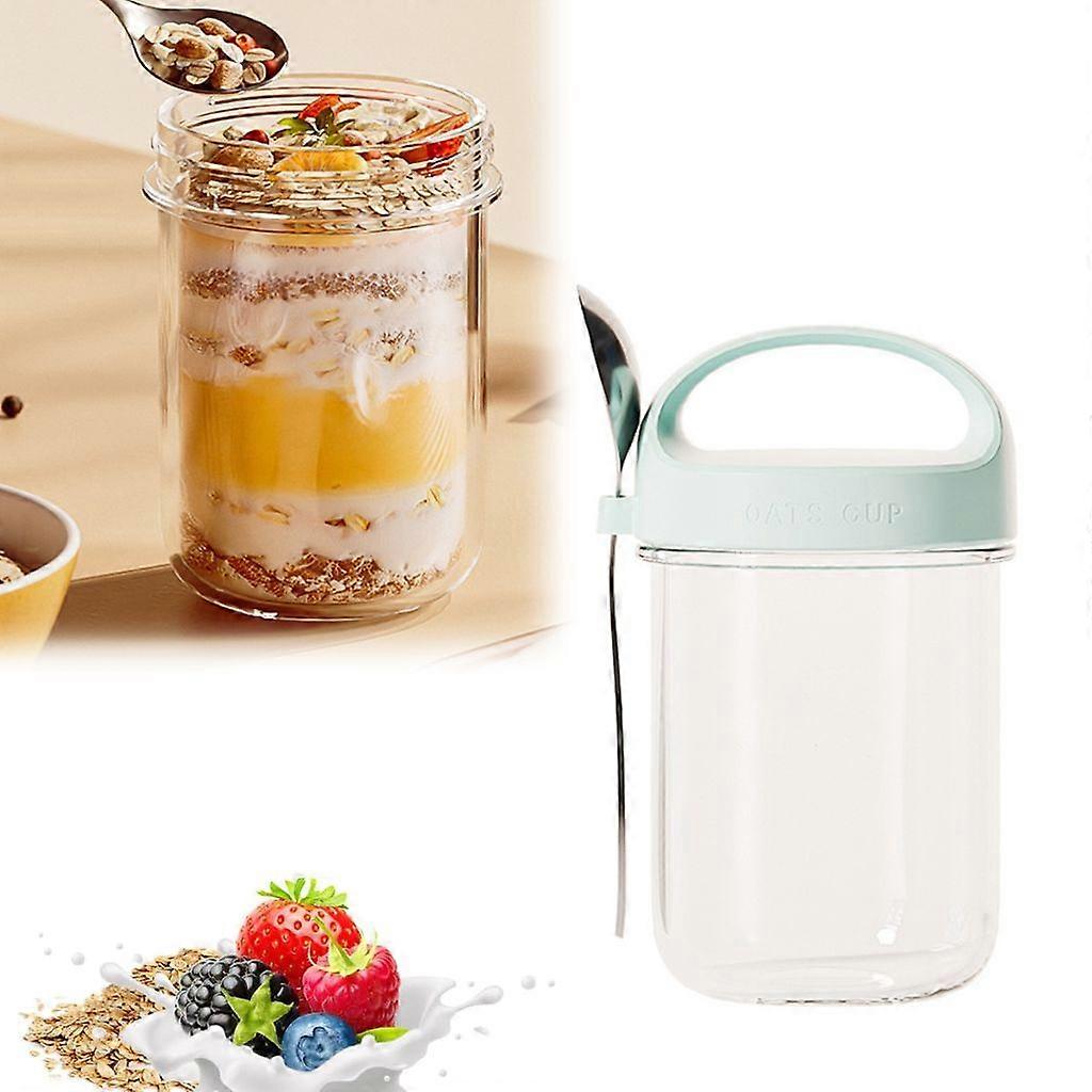 Overnight oats cup, 430ml muesli breakfast cup, yogurt cup with spoon, muesli breakfast cup, muesli breakfast cup, blue
