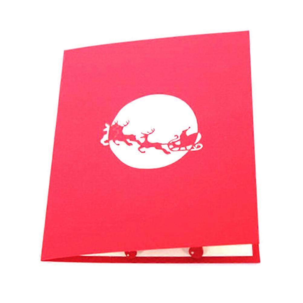 Fun Holiday Cards 3D Vision Effect Christmas Themed Up Cards Multi Color 15x15x1cm Premium Paper 1Pcs