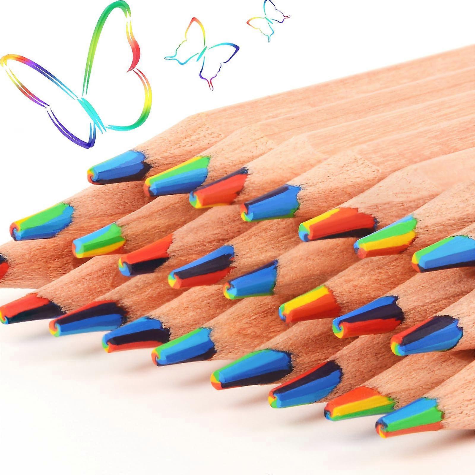 10 pezzi matite colorate arcobaleno, 7 colori in 1 per bambini, colori misti per disegnare, colorare e schizzare