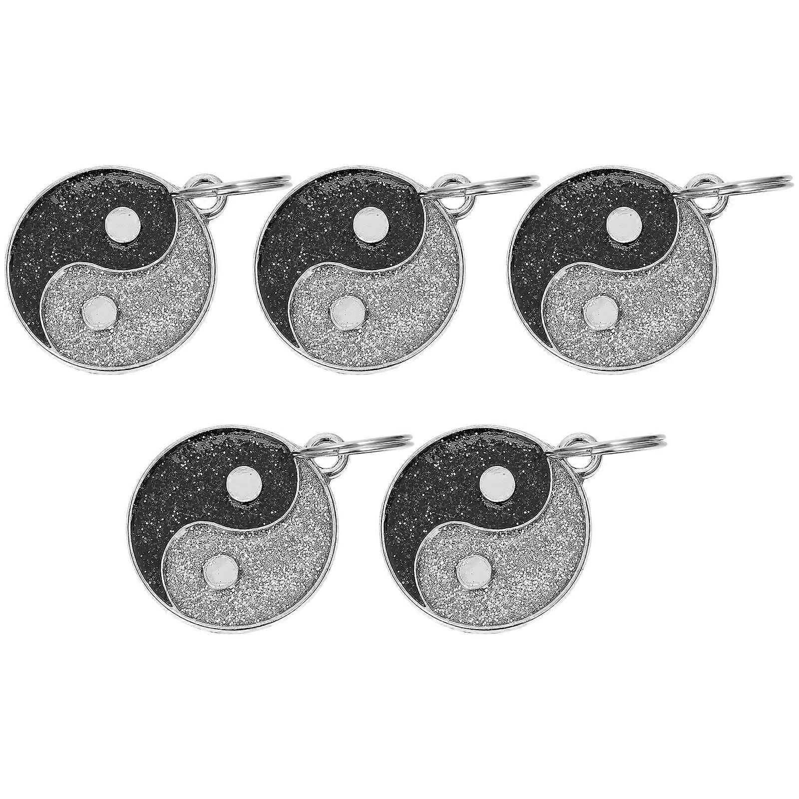 Black Zinc Alloy Pet Tag for Dog Cat with Stylish Design and Premium Finish 5pcs Round