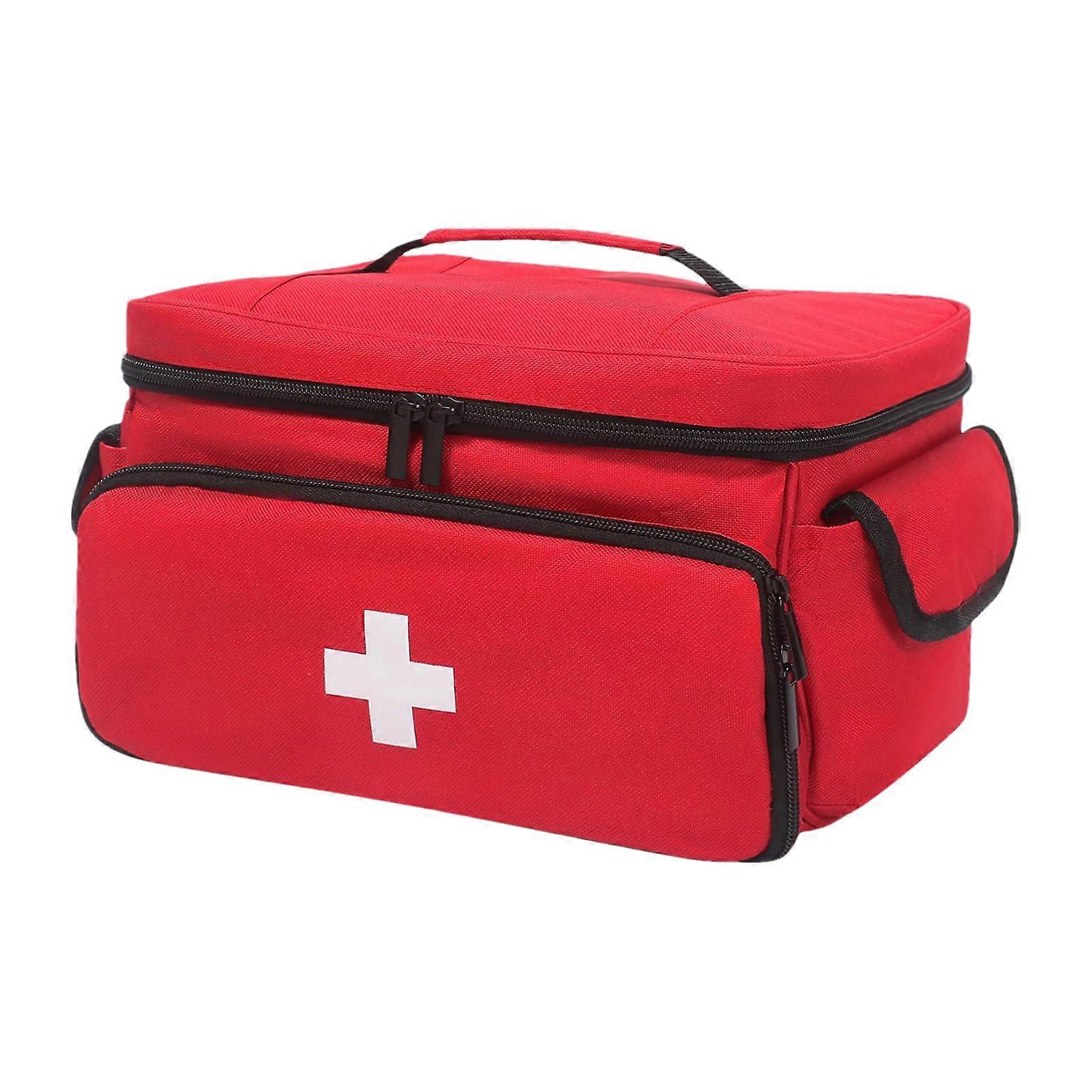 Nurse's utility bag, hospital bag for nurses Pill bottle organizer Empty pill bottle storage pouch for nursing students, doctors, portable red