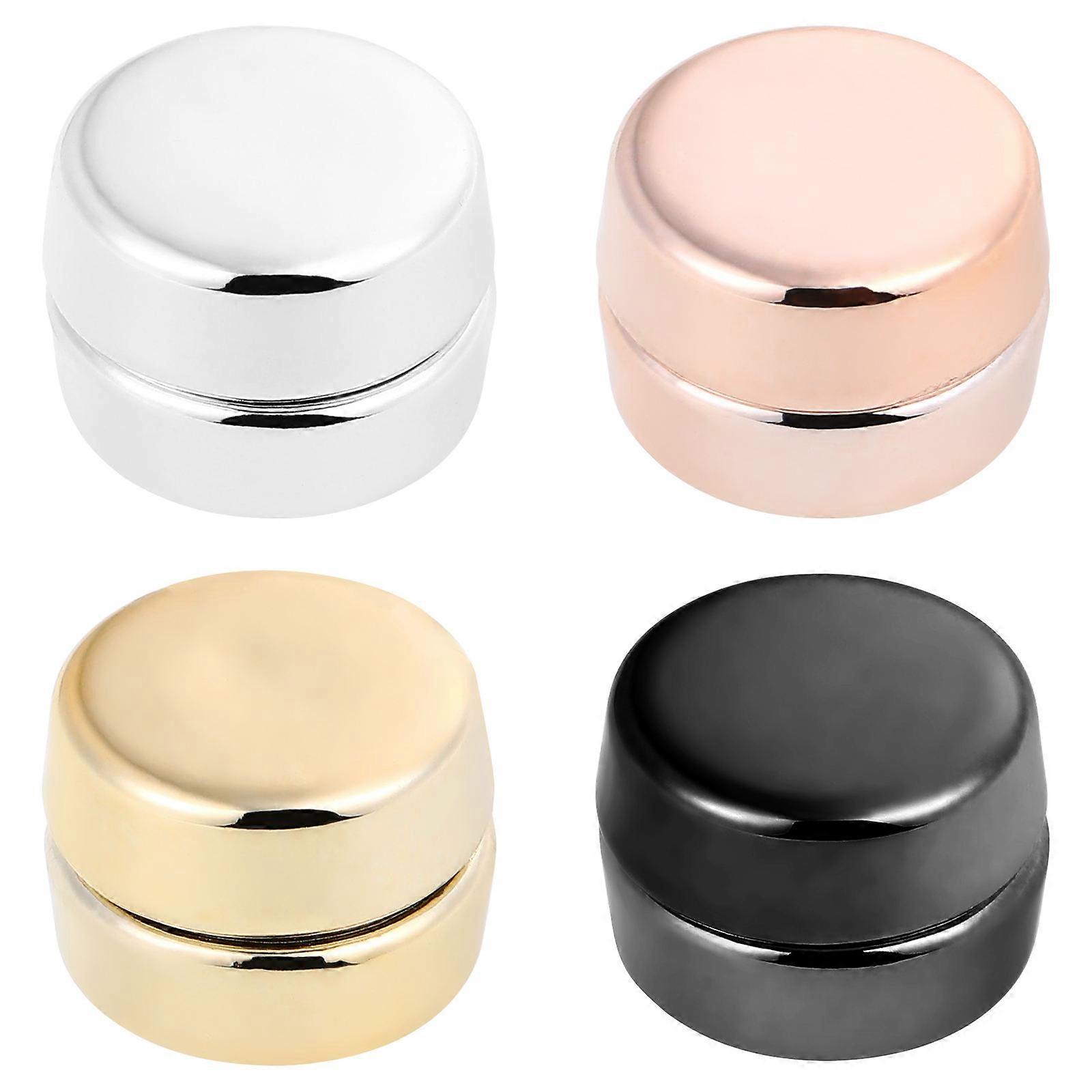 4 Pairs Magnetic Scarf Pins with Electroplated Surface for Decoration Assorted Color Alloy Crafted