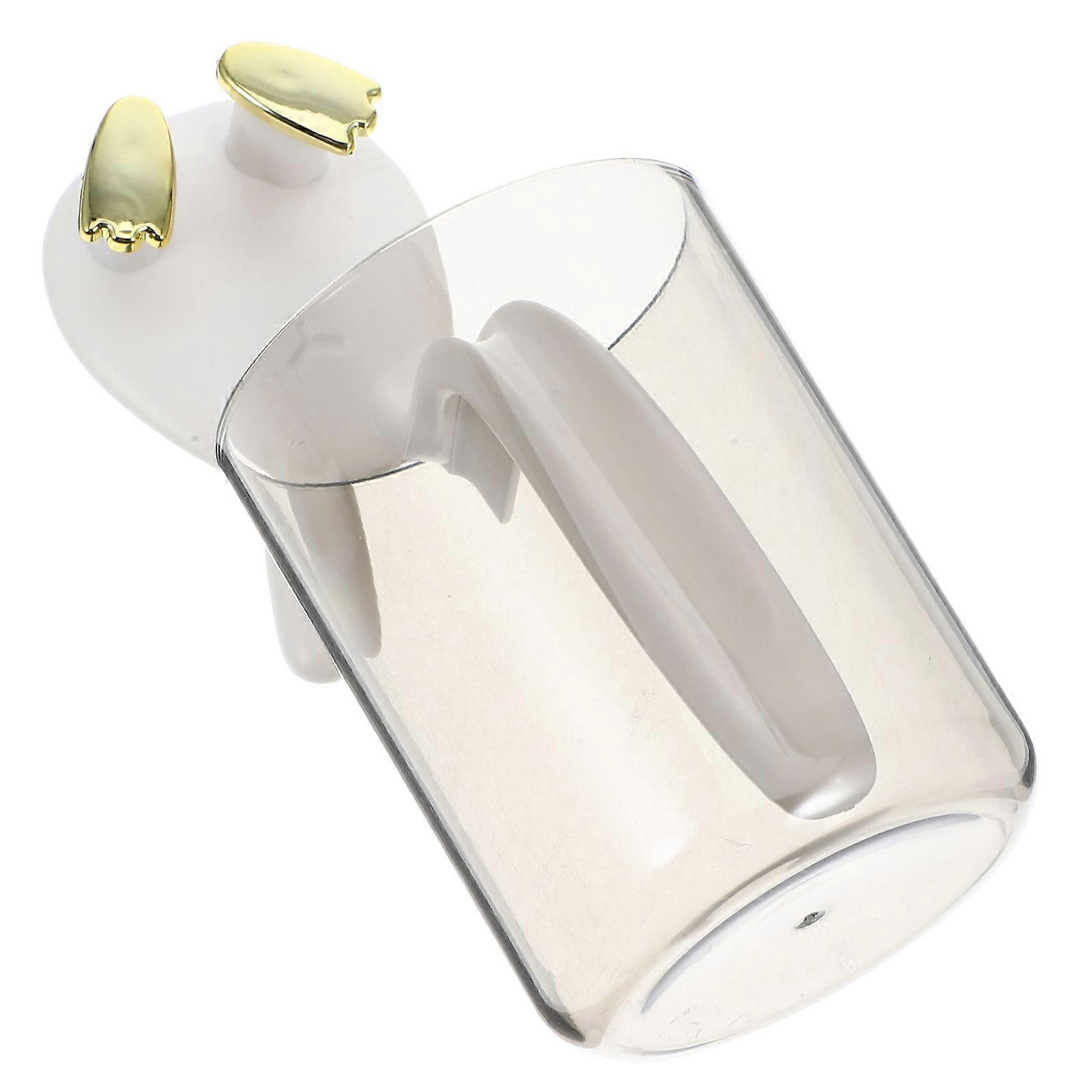 Toothbrush Holder Wall Mounted Rabbit Design For Kids Bathrooms White 15.00X7.90X7.50CM Suction Cup Covered Storage 1Set