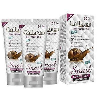 3Pcs 50g Collagen Snail Sunscreen Face Body Skin Care SPF50++ UV Sun Protection Cream Oil-Control Moisturizing Sun Screen