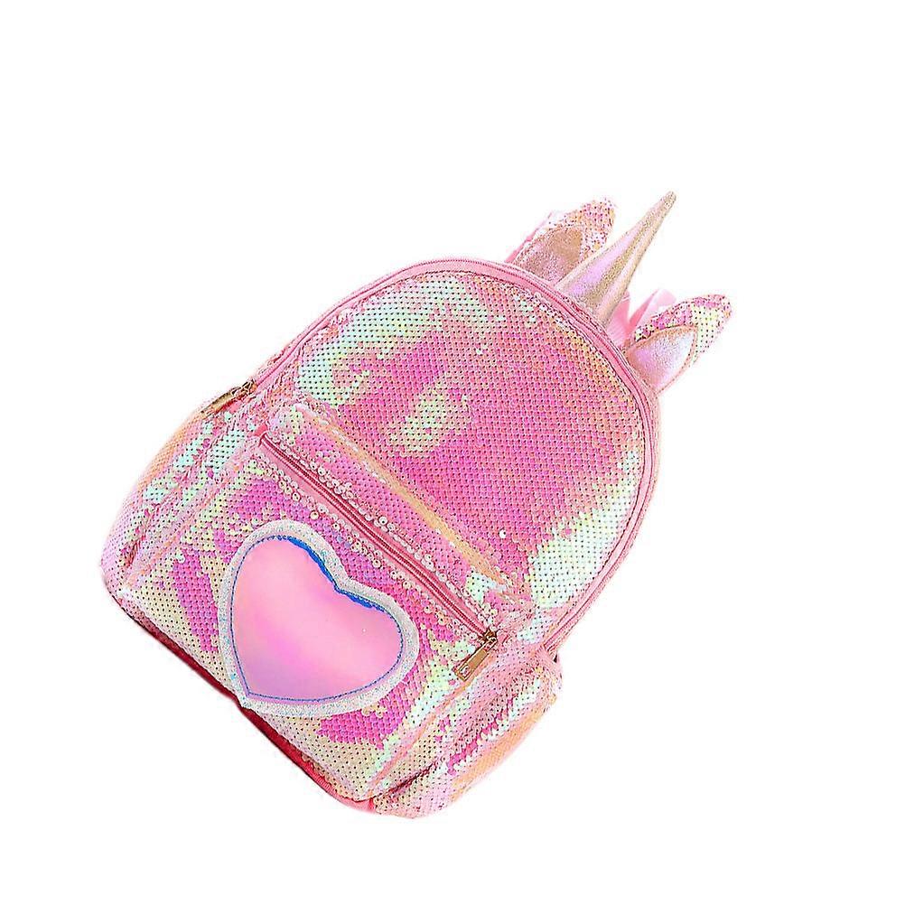 Travel Carrying Bag Sequin Portable Travel Outdoor Activity Pink 34x24x12cm 1Pack
