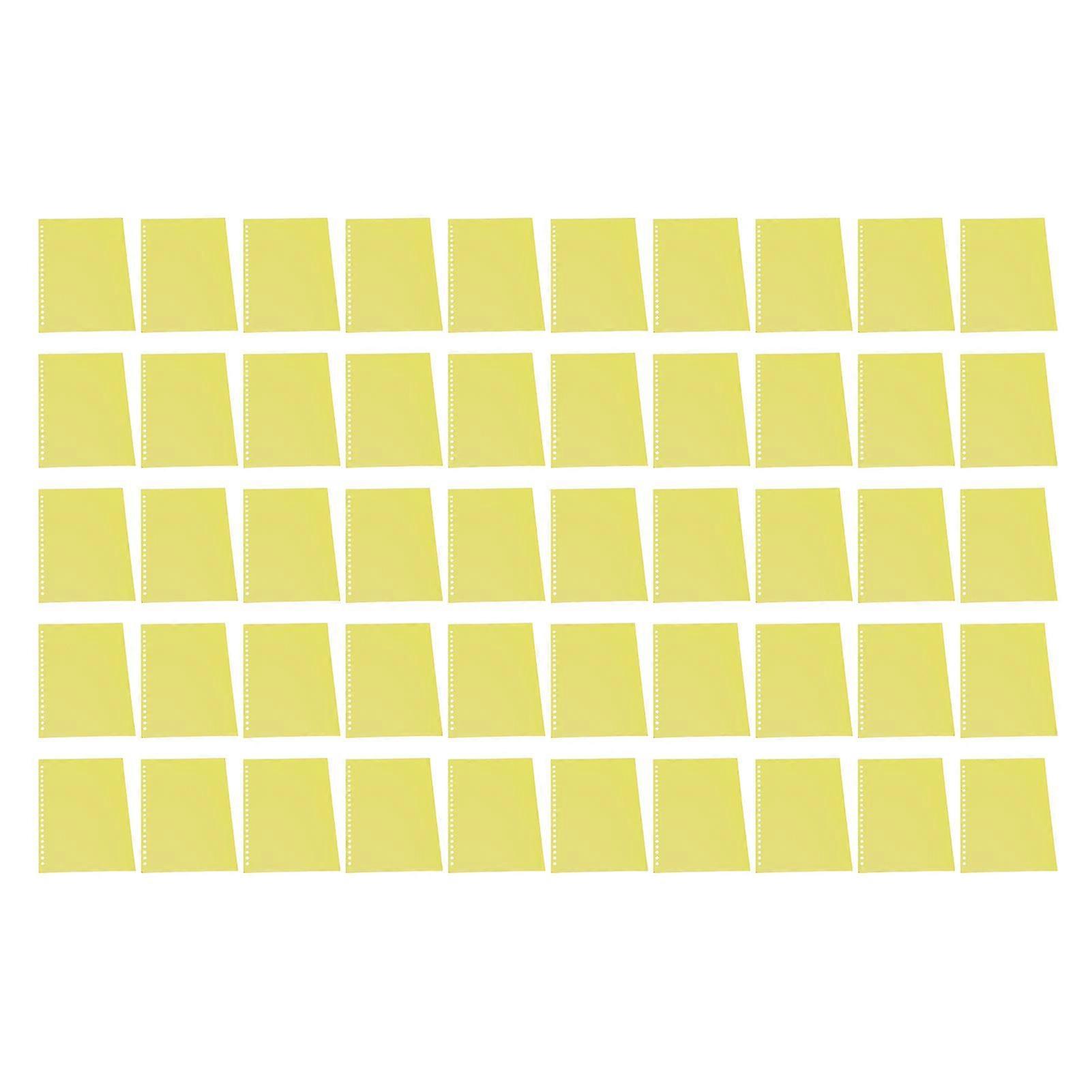 50Pcs A5 Matte Sheet Protectors with 20 Holes PP Plastic for Presentation in Yellow