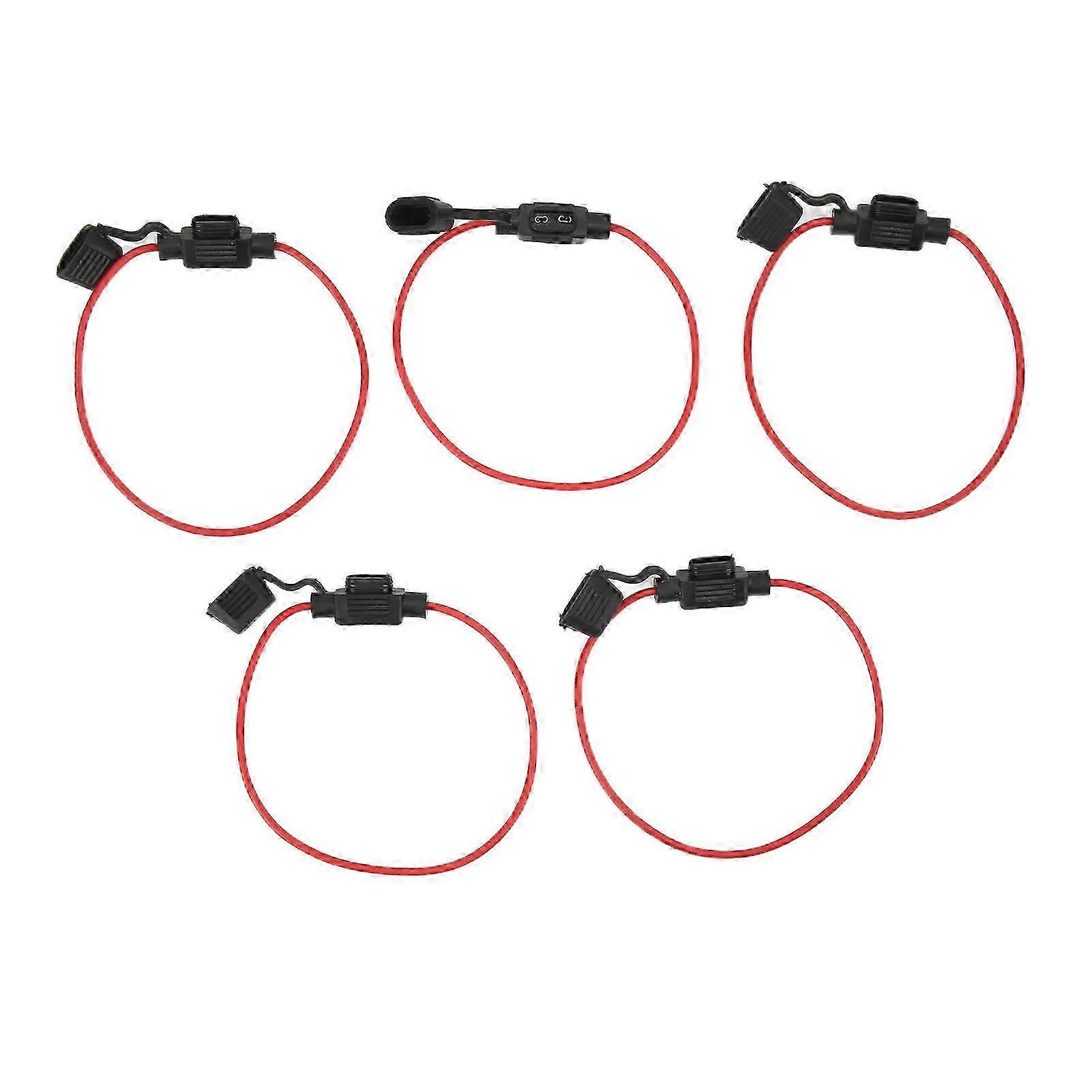 5Pcs Bendable Waterproof Removable In-Line Fuse Holders for 12V 30A