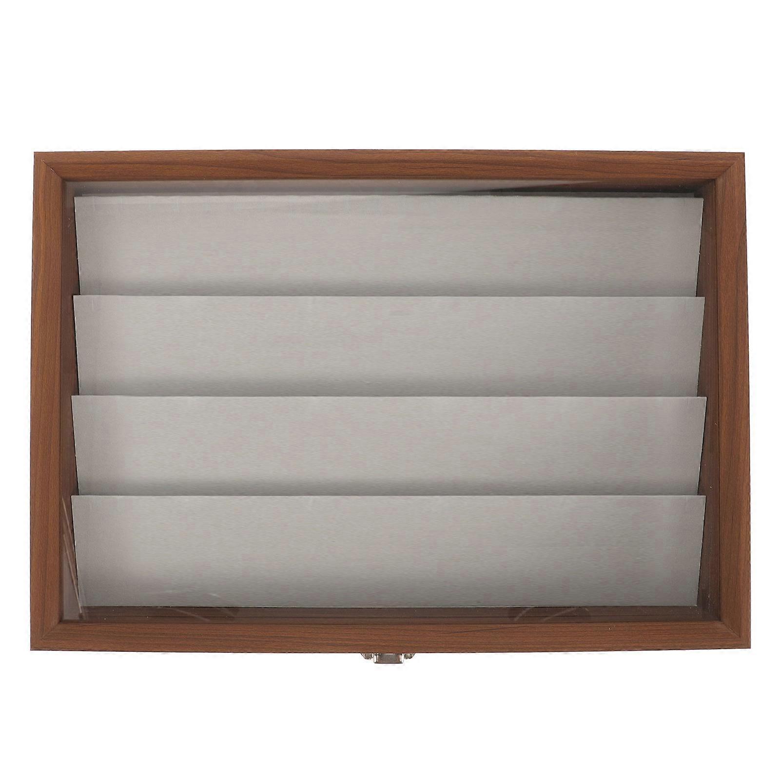 Jewelry Show Box Earring Display Container Rectangular Simple Style Wood Material 1Set