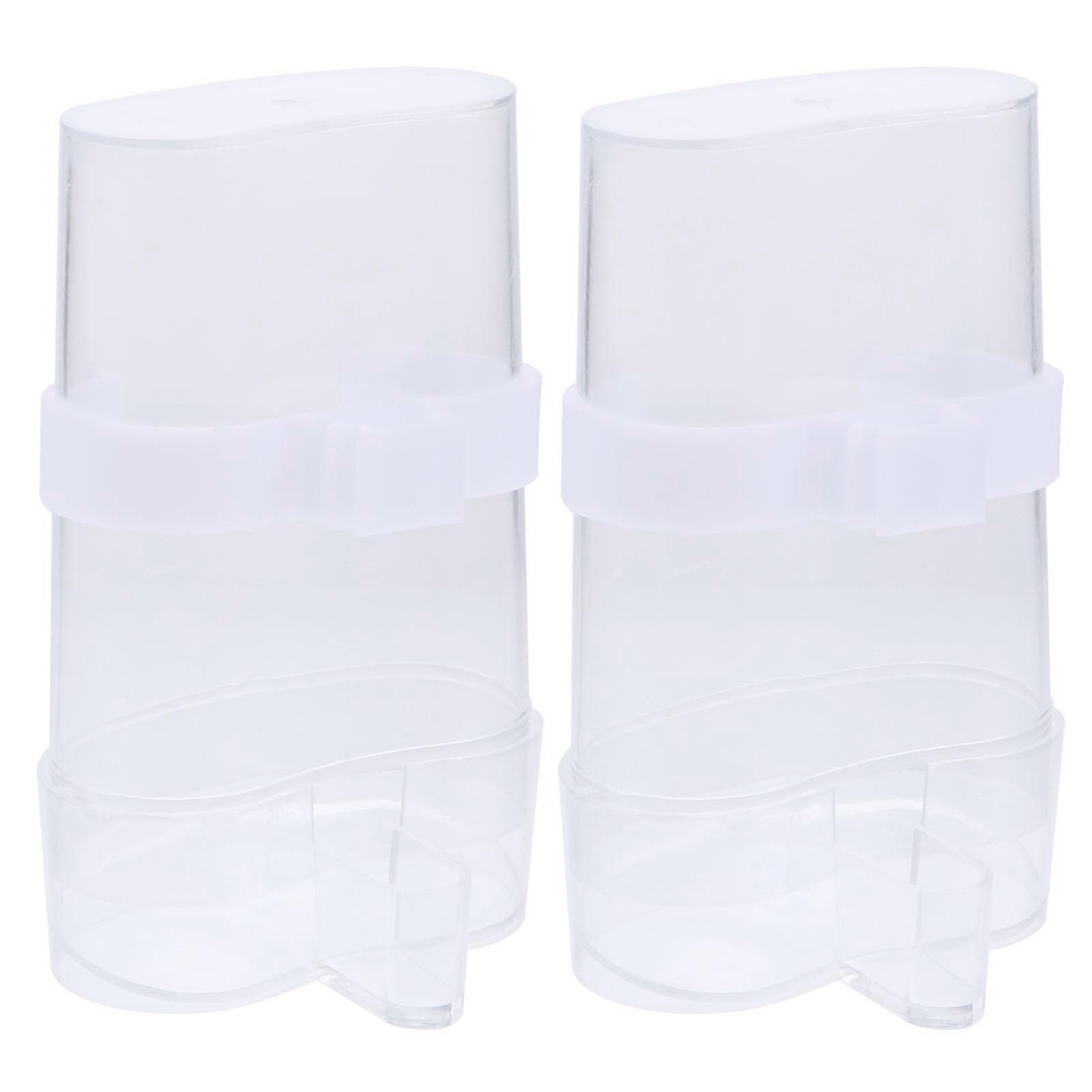Thickened Plastic Bird Water Feeder Automatic Dispenser, Durable & Wear Resistant, Compact & Easy to Clean, 2 Sets for Daily Pet Bird Feeding