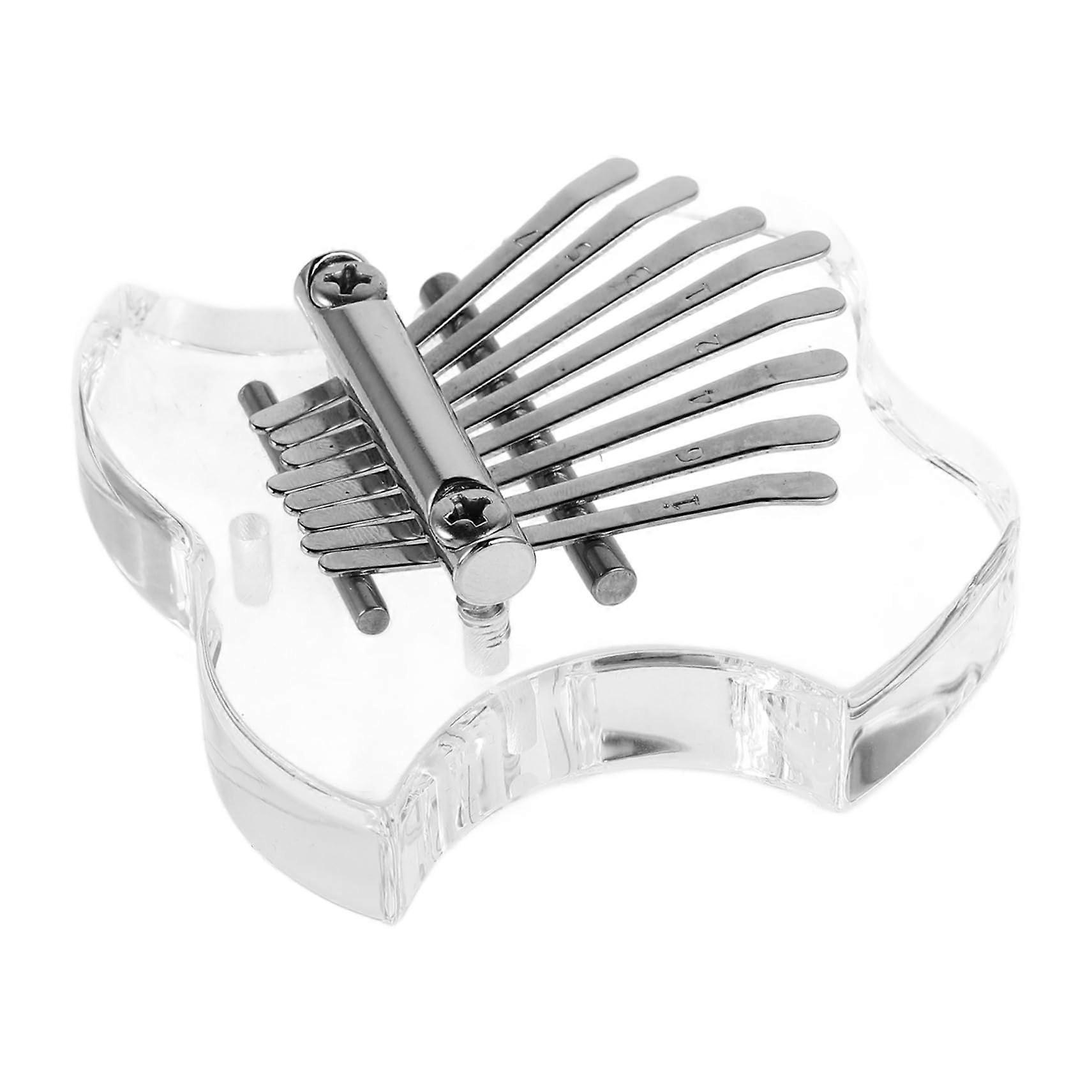 Mini Kalimba Thumb Piano for Beginners - Transparent Acrylic Mini Keyboard Instrument for School Music, 17 Keys
