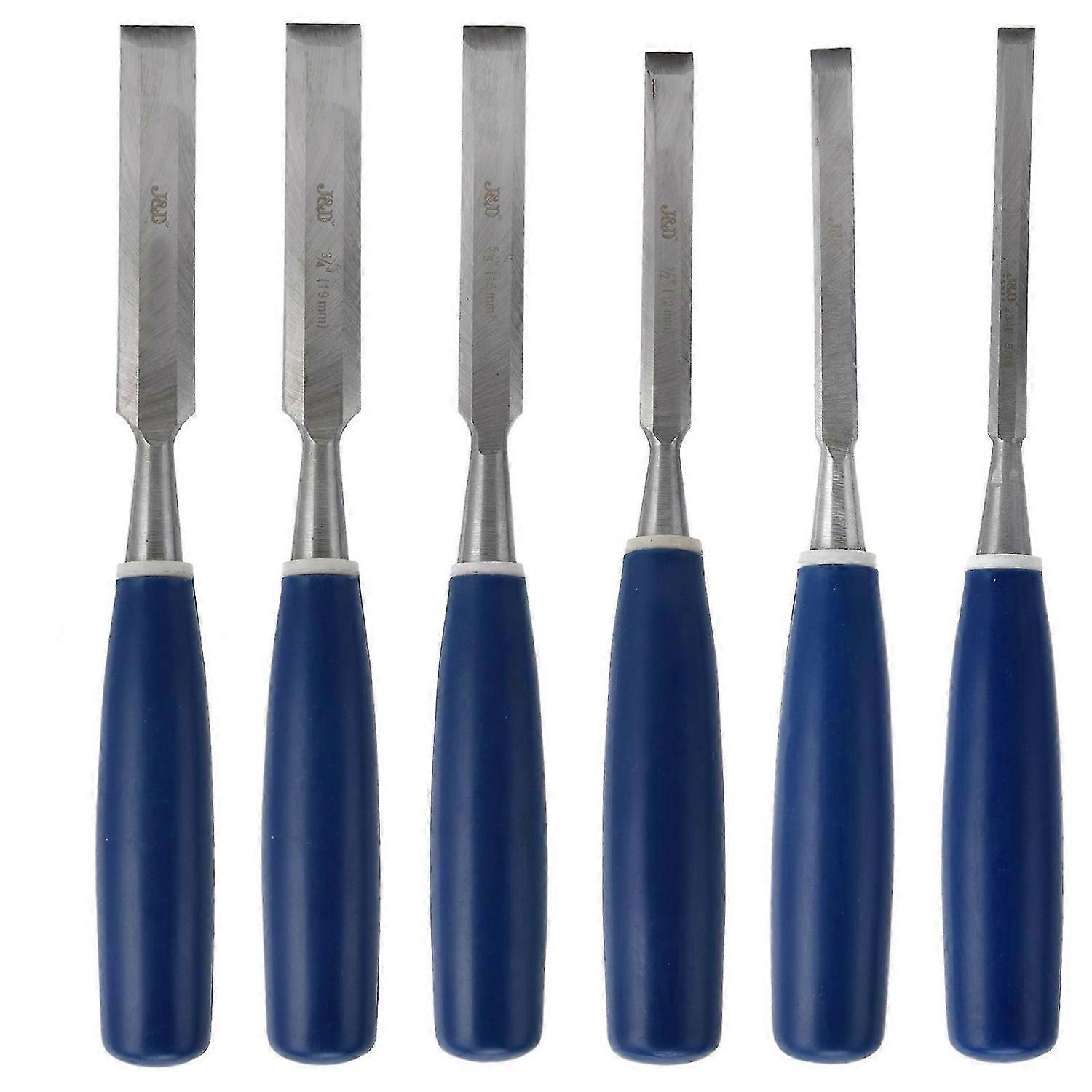 6PCS Wood Chisel Tool Set Sturdy Steel Chisel Beech Handles Woodworking Chisel Set