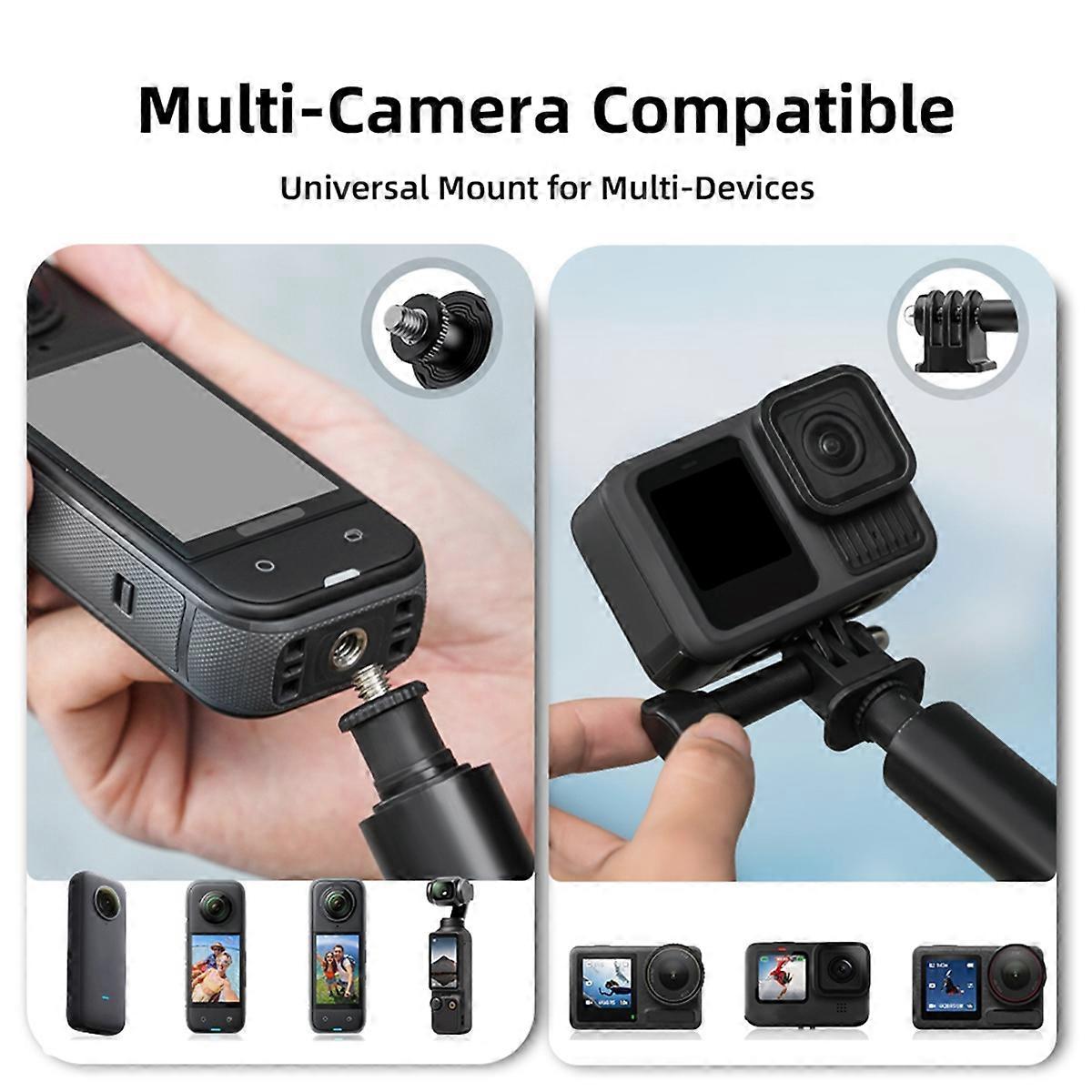 Selfie Stick for X5 POCKET 3 Action 4 Hand Grips Extension Rod Tripod Action Camera