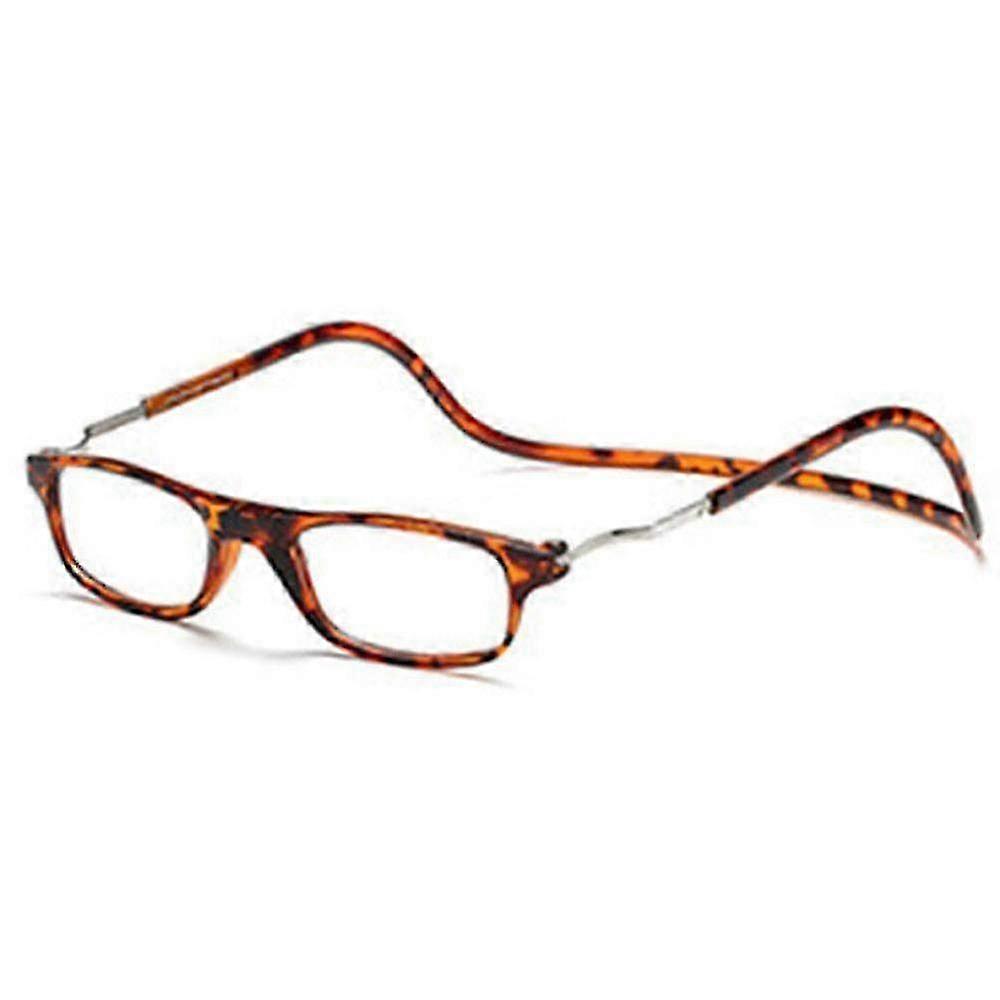 Magnetic Reading Glasses with Front Click Connect Neck Chain, Hanging Folding Eyewear for Seniors, Lightweight & Convenient