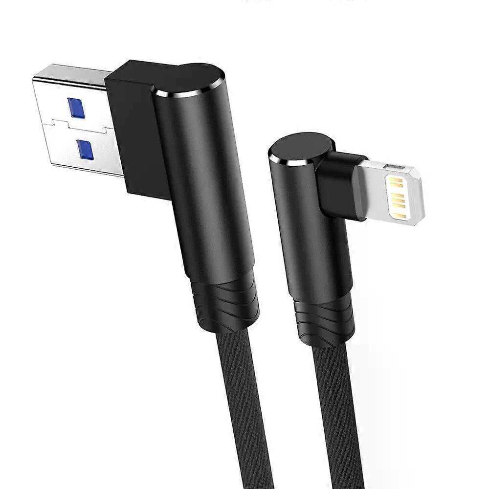 Craft 90 Degree USB Charger Cable For iPhone 14 13 12 11 XS Max XR X 8 7 6 Plus 5 SE iPad Origin Mobile Phone Long Wire Data Cord 3m