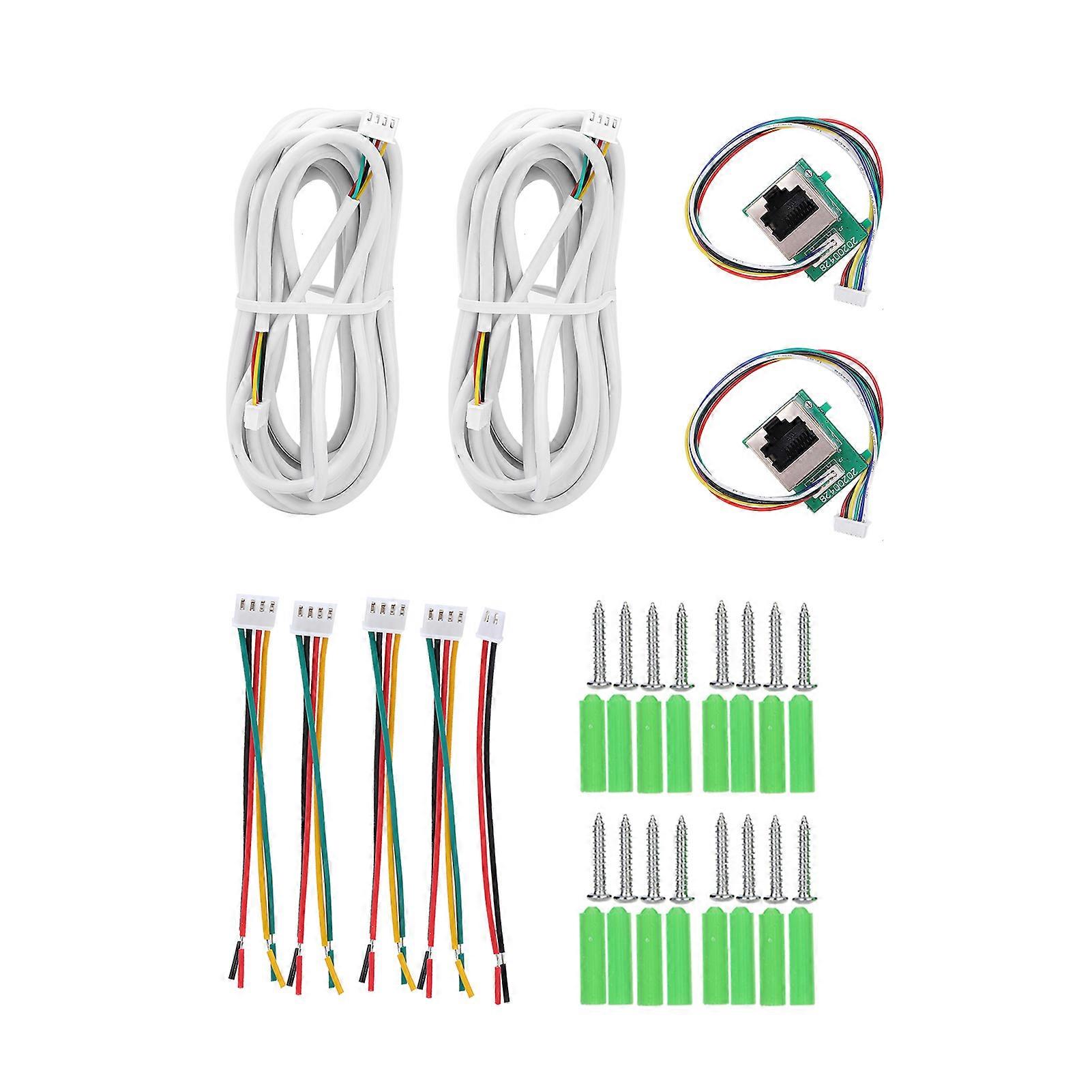 Wired WIFI Video Doorphone with 2pcs 7in Monitor APP Remote Control for TUYA AC100‑240VEU Plug