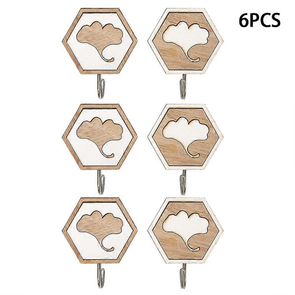 Innovative Tree Leaves Pattern Wood Hanging Hook Wall Hanger Adhesive Hook for Bathroom Kitchen
