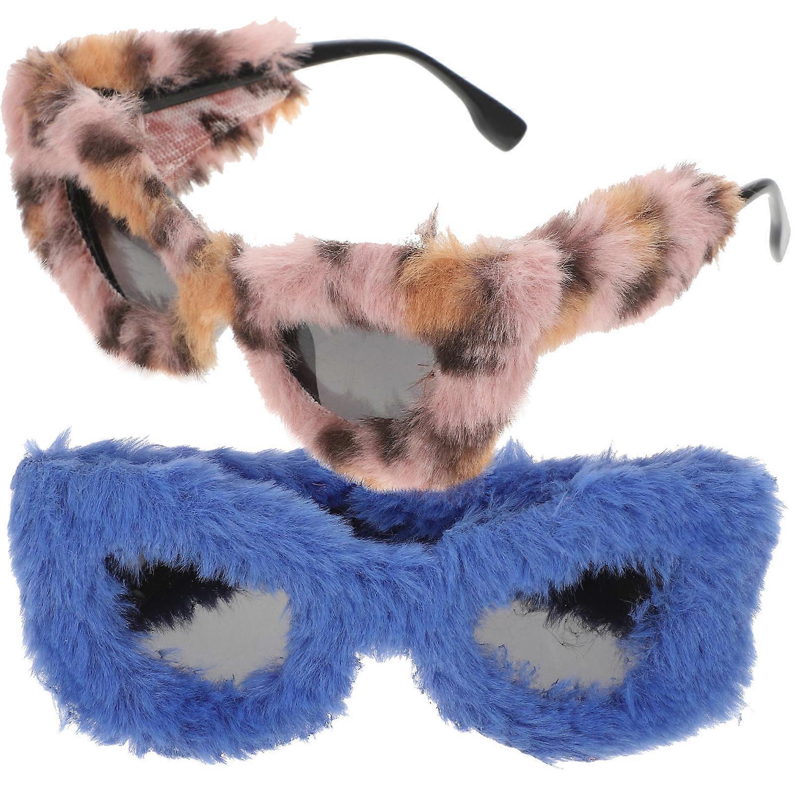Sonnenbrille Funny Eyewear Plush Design Assorted Color Photo Prop UV Protection 2Pcs