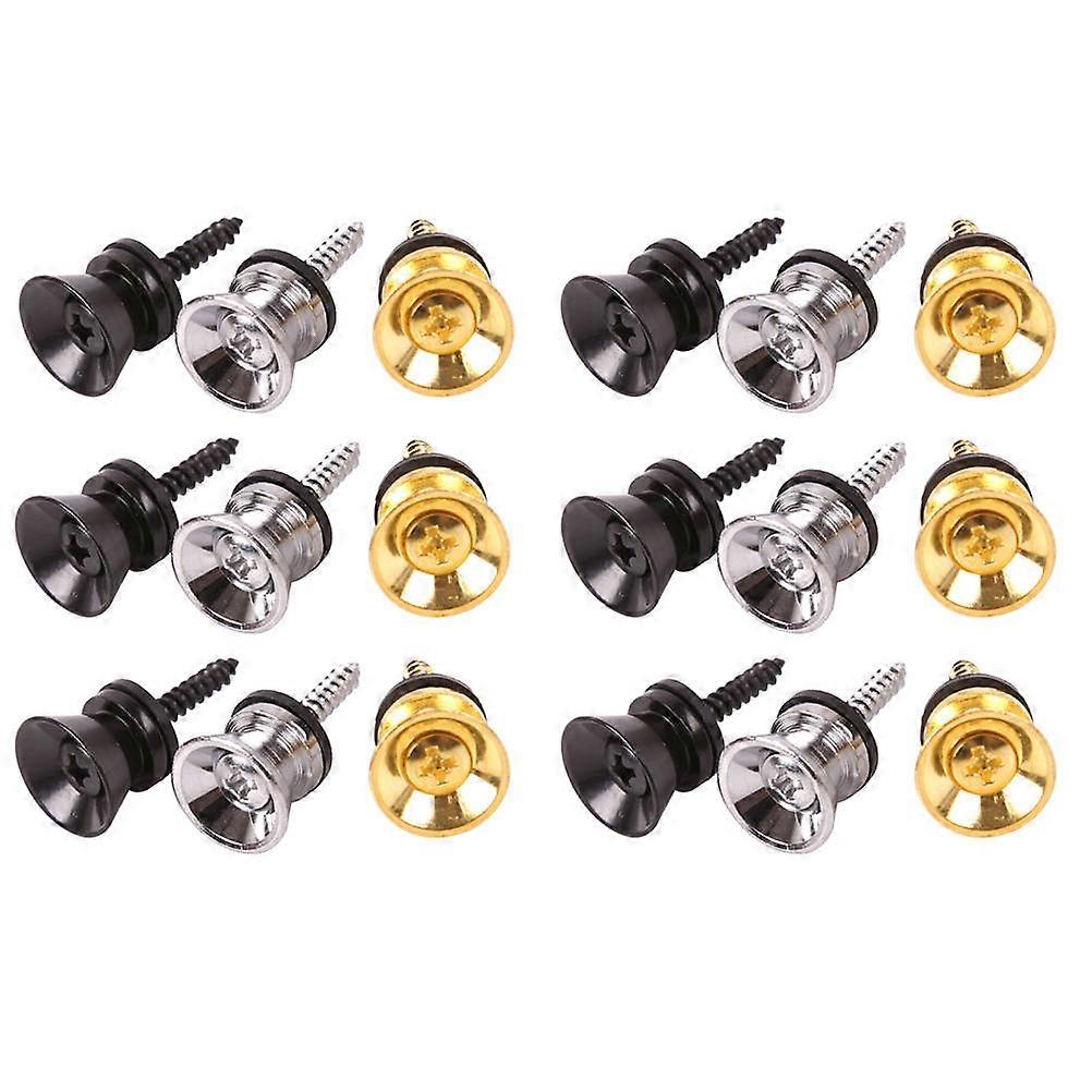 18pcs Guitar Strap Lock Buttons for Acoustic Electric Bass Portable Strap Buttons