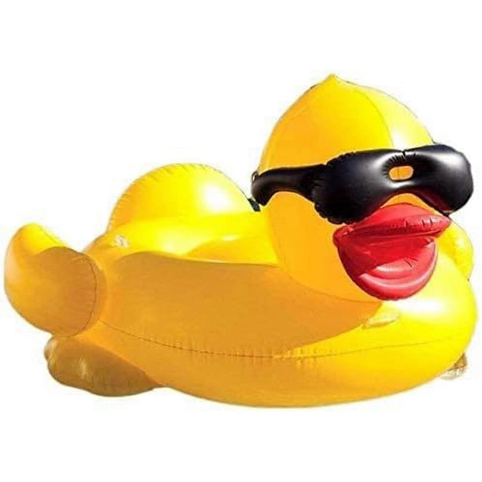 Rhubarb Duck Mount Floating Row PVC Inflatable Float Beach Fun Birthday Gift Inflatable Tube Float Toy for Kids Adults LWX