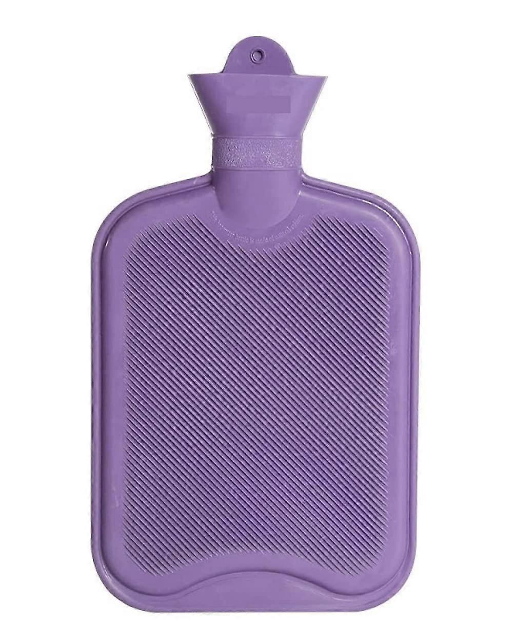 Wärmflasche 1800 ml Weiche Gummi Wasser Flasche mit Plüsch Gestricktem Stoffbezug in Lila Farbe