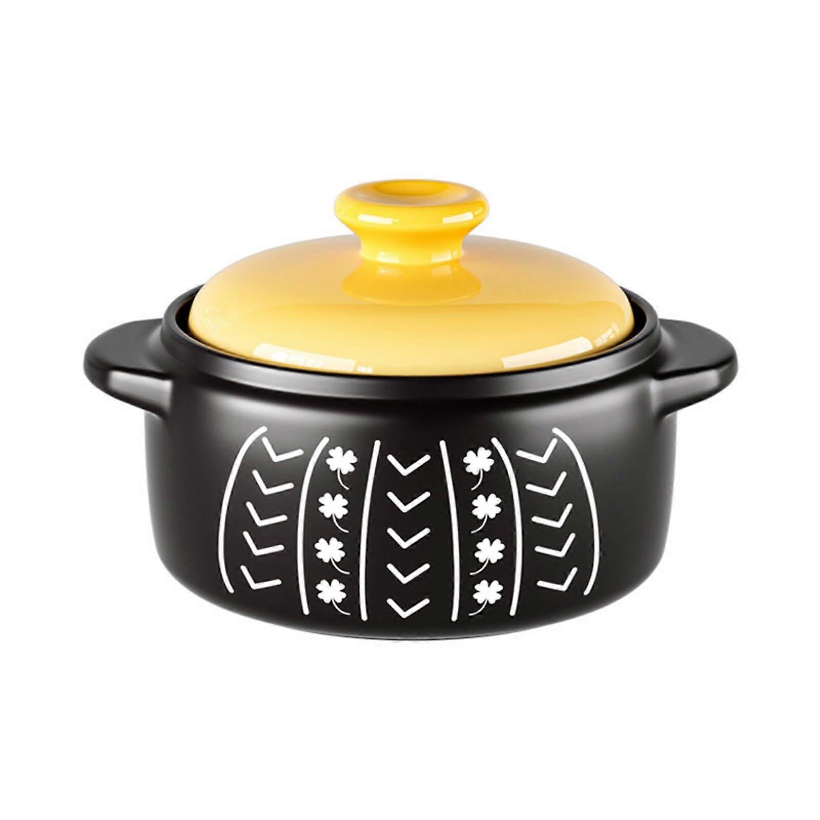 Keramik Auflauftopf 4.5L, Rund Schmortopf mit Deckel, Trockenbrennsicher, Ideal für Suppe und Eintopf Kochen