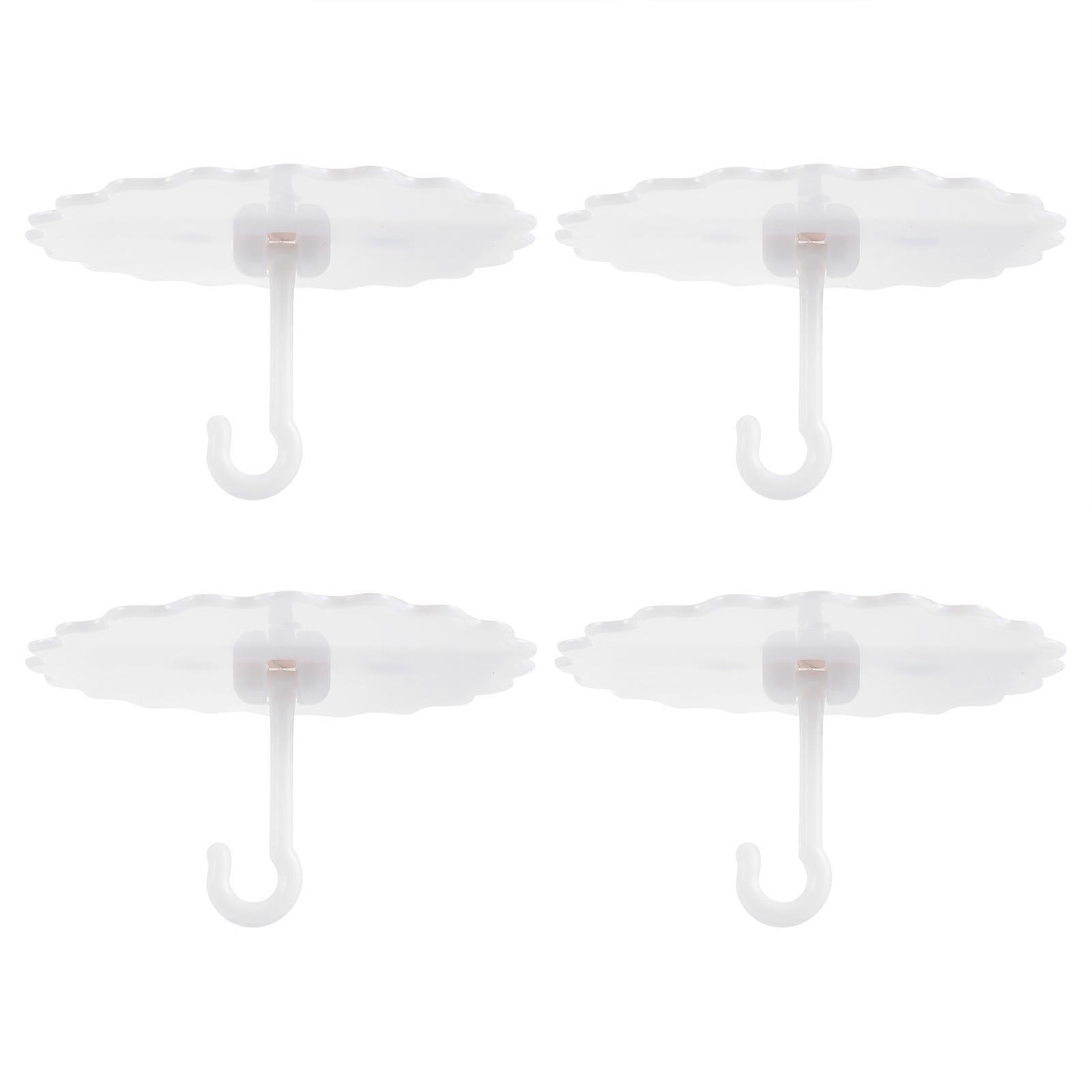 Self-Adhesive Ceiling Hook Bed Canopy Hanger Plastic Smooth Surface 4.6×4.6×0.1in 1 Set