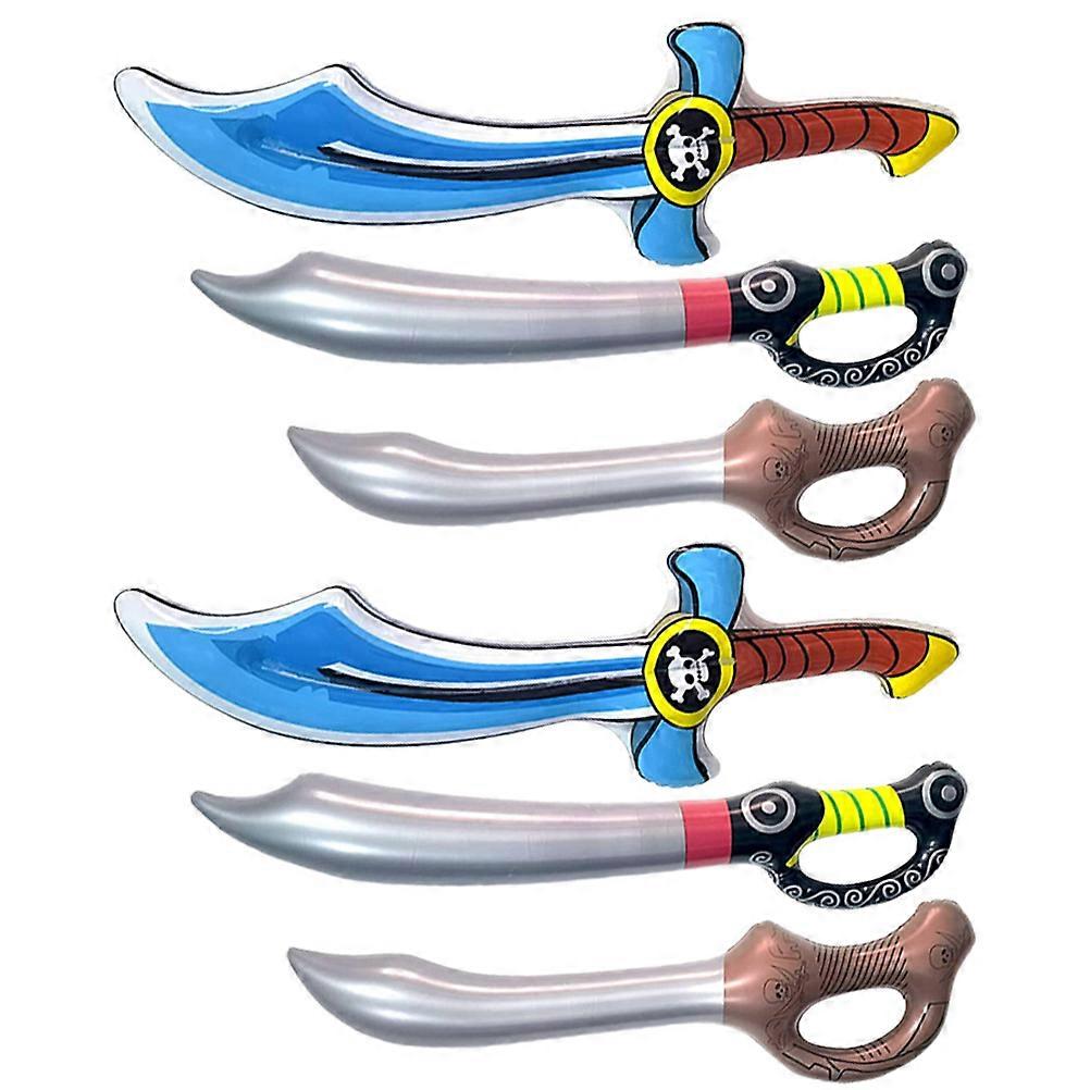 6pcs Inflatable Pirate Sword Balloon Props for PVC Party Favors – Ideal for Role Play, Day Events, and Special Occasions