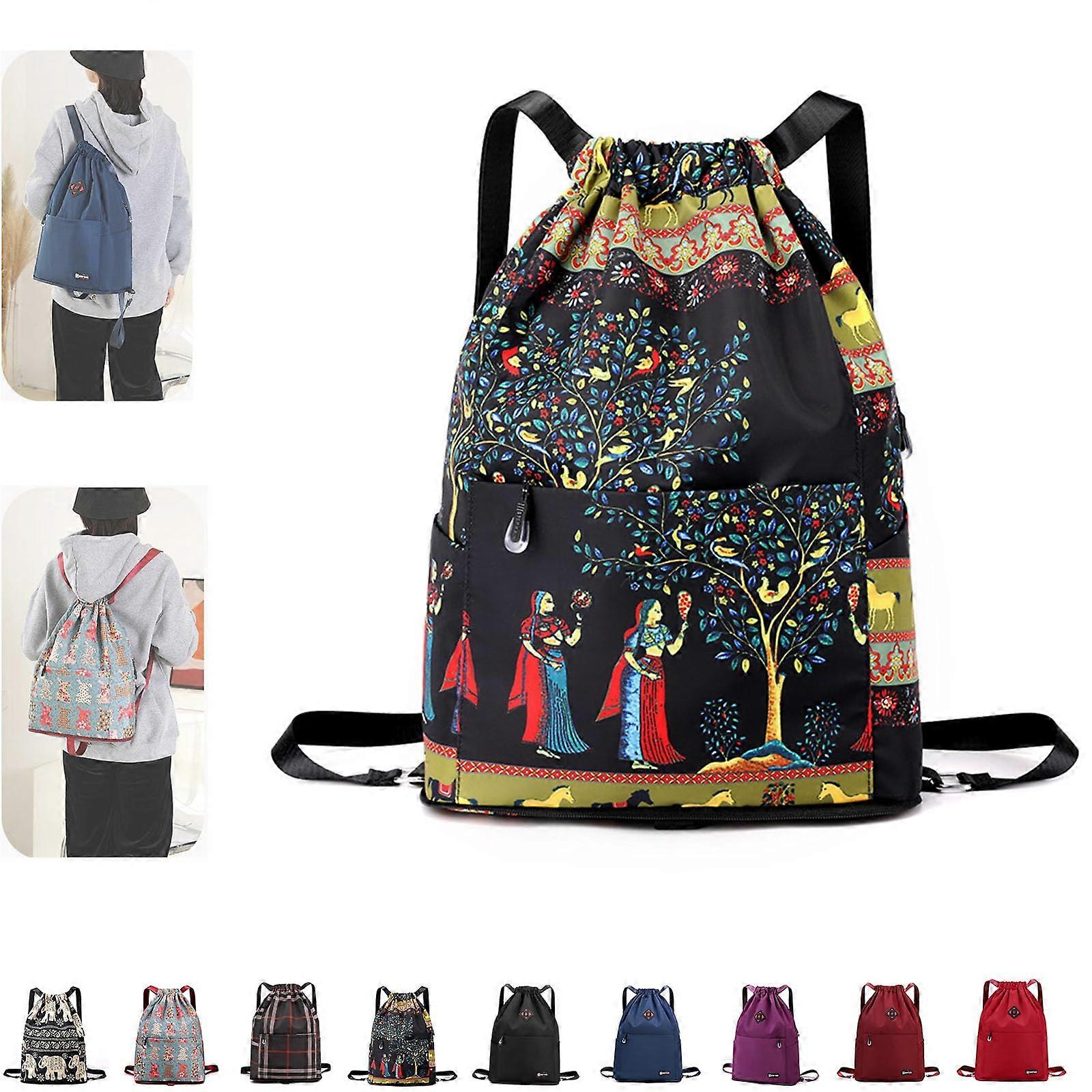 Foldable Travel Sports Backpack, Waterproof with Drawstring, Large Capacity for Dry and Wet Separation, Multi-Pocket Design