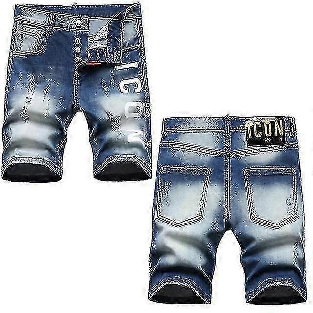 Barbati Short Jeans New Dsq2 Hole And Jeans Stretch
