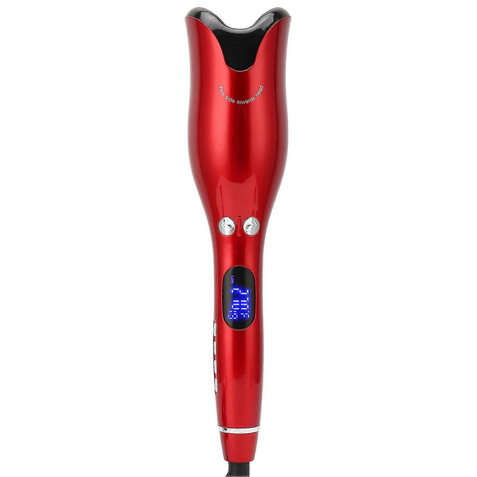 Automatic Hair Curler Tool Red Constant Temperature Professional Curling Iron Wand 110‑240VUS Plug