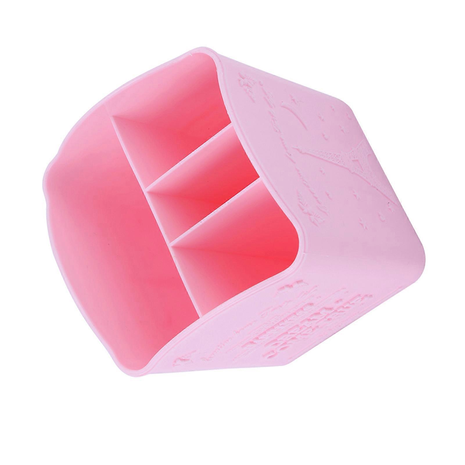 NEW Storage Box Stationery Cosmetic & Manicure Tools Container with Eiffel Tower Print (Pink)