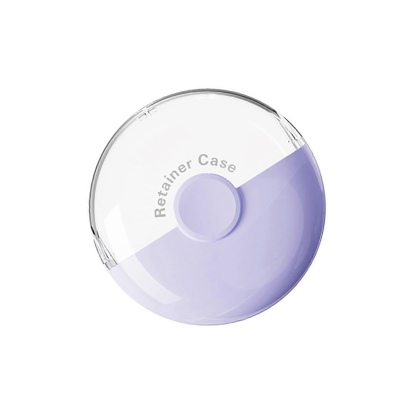 Magnetic Retainer Case For Dentures And Aligners Secure Locking Designs Dental Storage Container Easy to Cleaning Purple