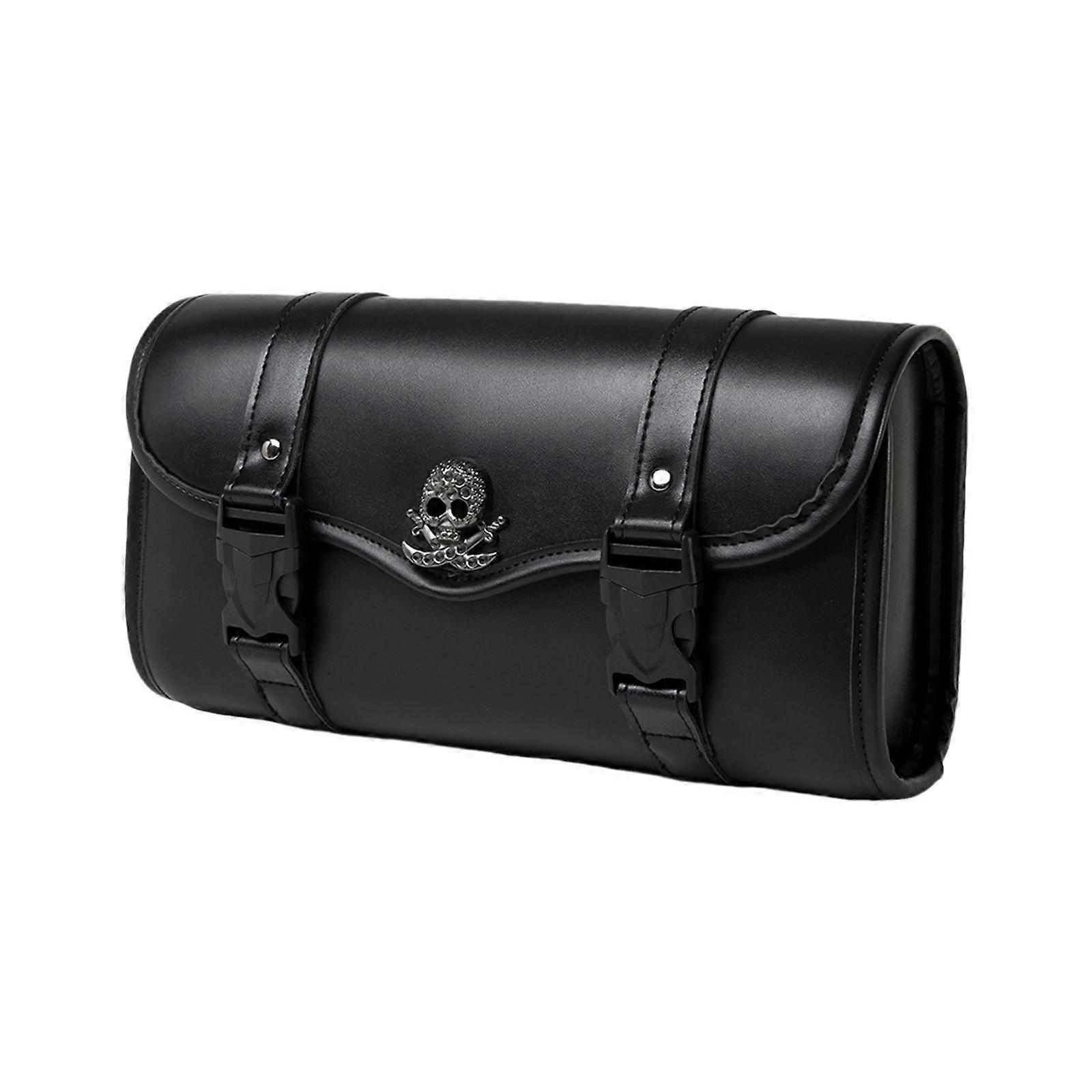 Bikers Essential PU Leather Saddlebag Motorcycle Bag Easy to Install Fork and Handlebar Storage Solution Travel Storage Multicolor
