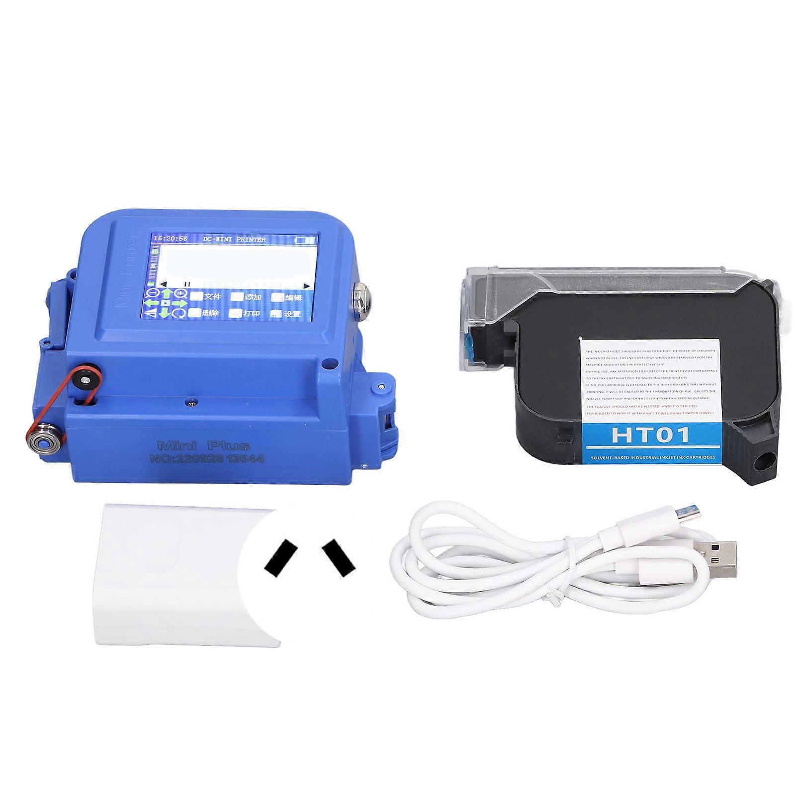 Handheld Inkjet Printer Portable Multilingual HD LED Touch Screen Inkjet Printer for QR Code 100‑240V AU Plug