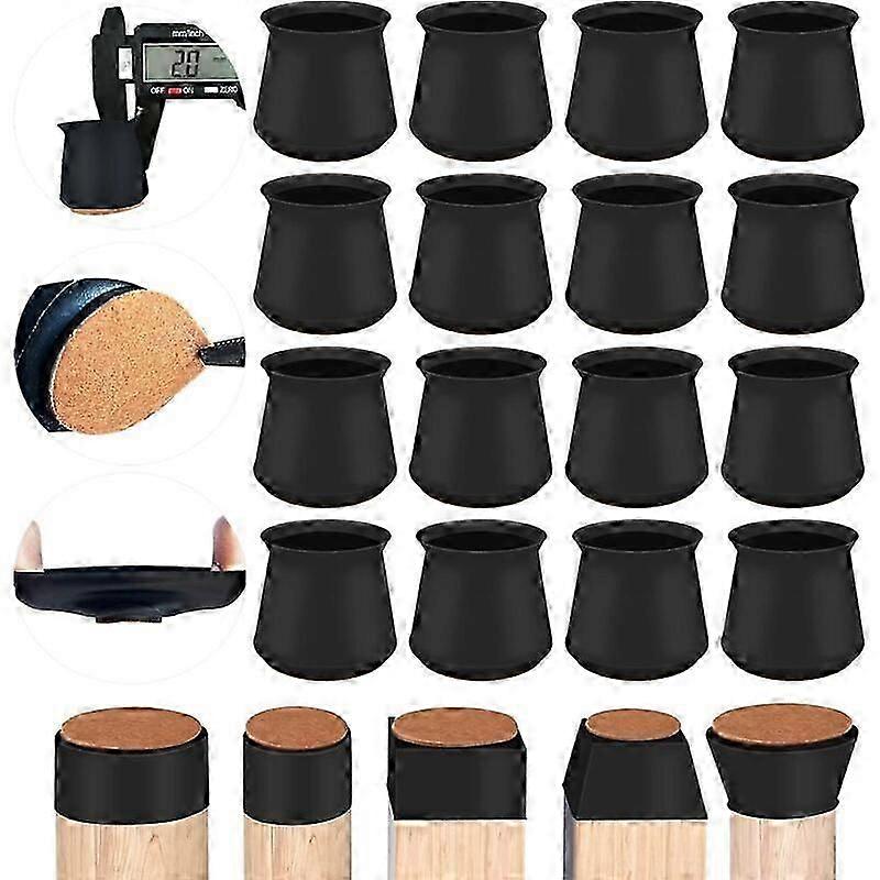 Chair Leg Protector, 16pcs Thickened Silicone Chair Cap with Felt Pads, Round/Square Chair Leg Protector for Chair and Table Legs
