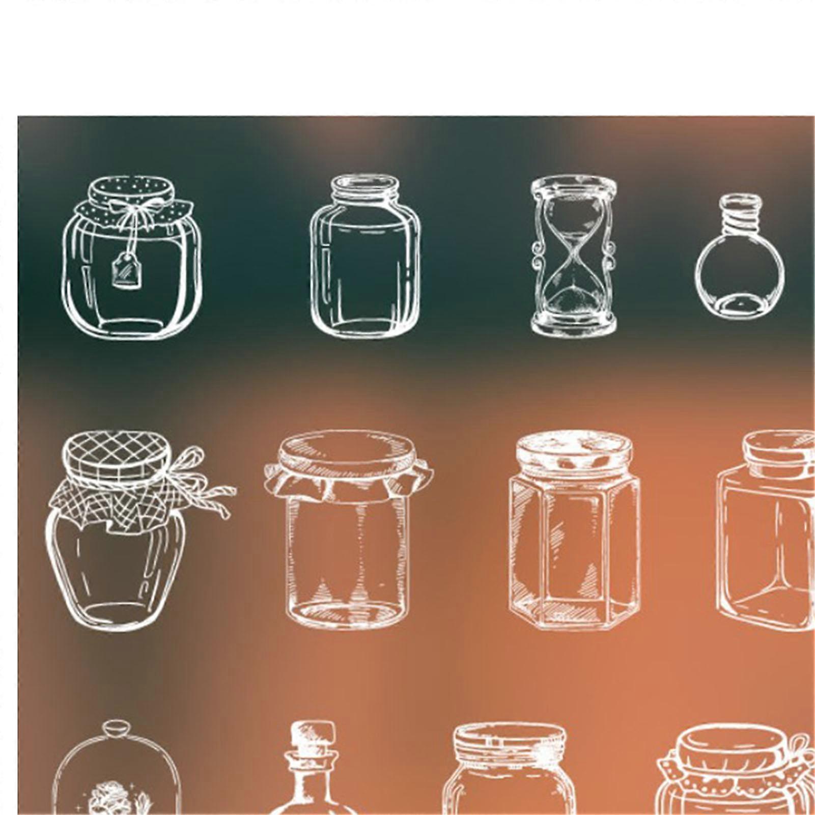 30 Sheets Transparent Bottle Shape Sticker DIY Rich Patterns Decorative Scrapbooking Stickers for Photo Album Journals
