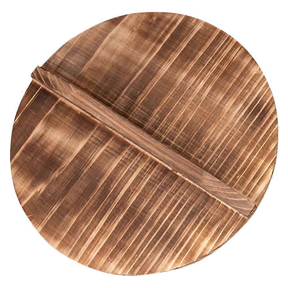Wooden Wok Lid for Home Lightweight AntiOil Splashing Cover with Smooth Surface Light Brown